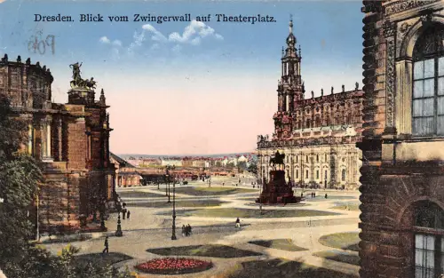 Dresden Blick vom Zwingerwall auf Theaterplatz gl1931 189.701