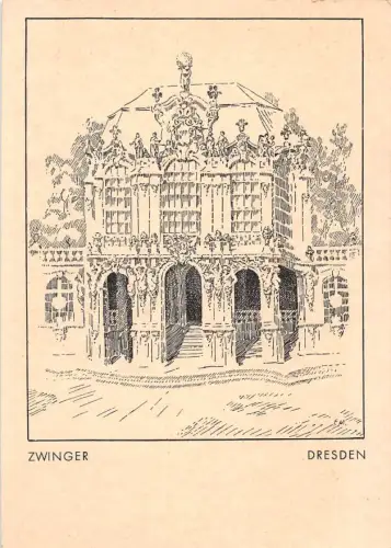Dresden Zwinger Künstlerkarte sign. F.M. ngl 189.711