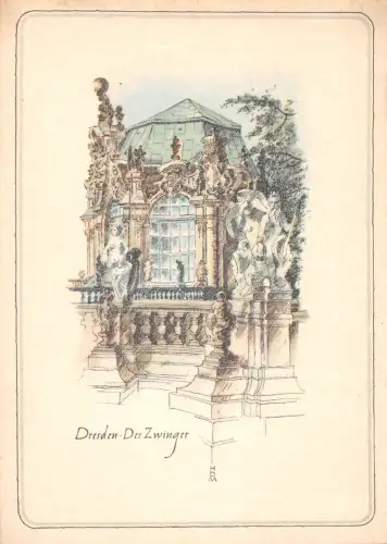 Dresden Der Zwinger Künstlerkarte sig. HDM ngl 189.716