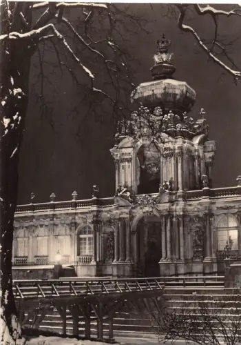 Dresden Zwinger Kronentor bei Nacht gl1966 189.712