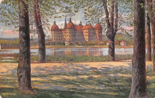 Moritzburg Königl. Schloß Künstlerkarte sign. ngl 189.805