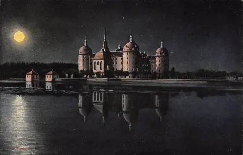 Moritzburg Jagdschloß bei Nacht ngl 189.813