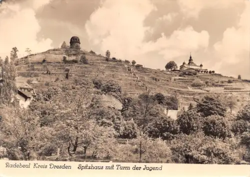 Radebeul Spitzhaus mit Turm der Jugend gl1970 189.843