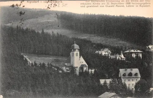 Kipsdorf Zur Erinnerung der Weihe der neuen Kirche 1908 gl1920 189.941