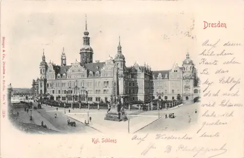 Dresden Kgl. Schloss Relief-Karte gl1900 190.130