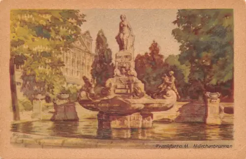 Frankfurt/Main Märchenbrunnen Künstlerkarte sign. ngl 190.165