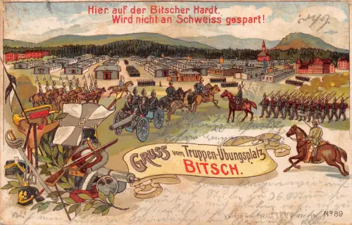 Bitsch Truppenübungsplatz Litho gl1912 190.189