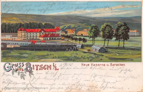 Bitsch Litho Neue Kaserne und Baracken gl1903 190.194