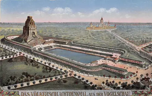 Leipzig Völkerschlachtdenkmal aus der Vogelschau ngl 190.297