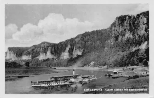Rathen (Sächsische Schweiz) mit Basteiwänden ngl 190.334