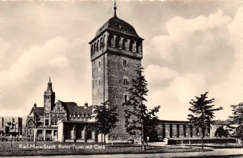 Karl-Marx-Stadt Roter Turm mit Cafe ngl 190.349