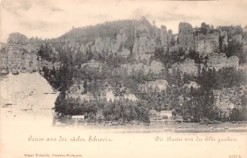 Sächs. Schweiz - Bastei von der Elbe gesehen ngl 190.624