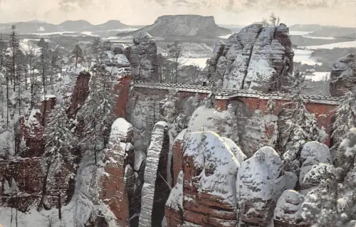 Sächs. Schweiz - Basteibrücke im Winter ngl 190.631