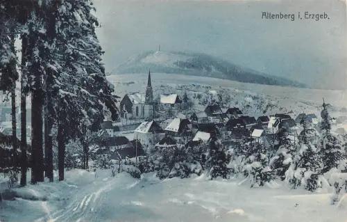 Altenberg (Erzg.) Panorama im Winter gl1925 190.669