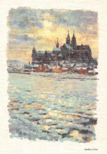 Meissen a. Elbe Panorama Künstlerkarte sign. ngl 190.784