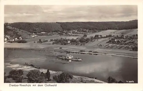 Diebar-Nieschütz mit dem Golkwald, mit Posthilfstempel gl1956 190.827