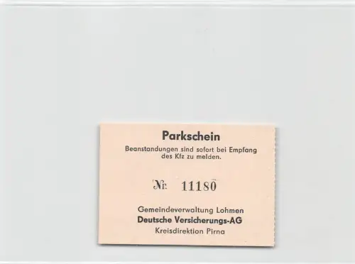Lohmen Parkschein Deutsche Versicherungs AG ngl 190.891