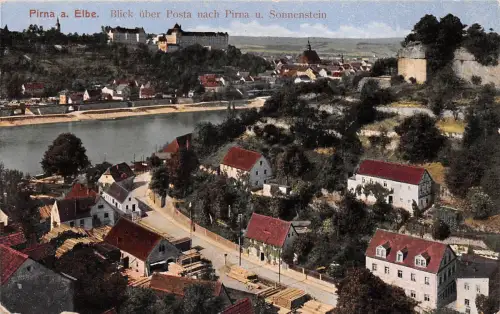 Pirna (Elbe) Blick über Posta ngl 190.901
