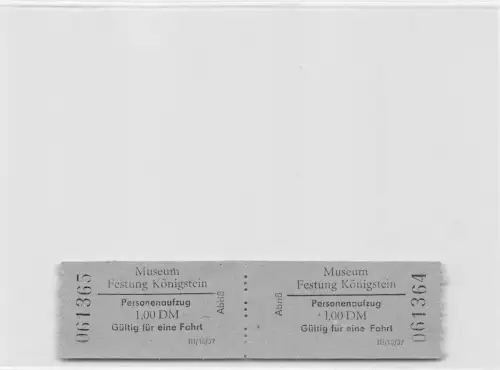 Königstein (Sachsen) Eintrittskarte Museum ngl 190.946