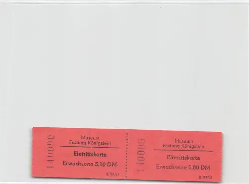 Königstein (Sachsen) Eintrittskarte Museum ngl 190.947