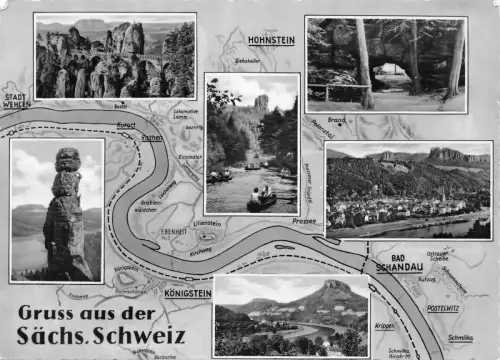 Sächsische Schweiz Mehrbildkarte ngl 190.955