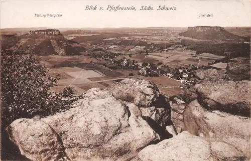 Sächs. Schweiz Blick vom Pfaffenstein ngl 190.962