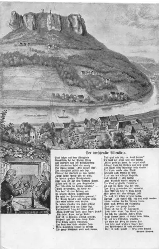 Königstein (Sachsen) Panorama mit Gedicht ngl 190.992
