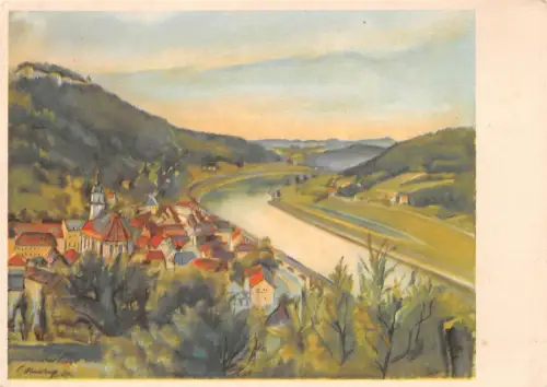 Königstein (Sachsen) Festung Künstlerkarte sign. ngl 191.002