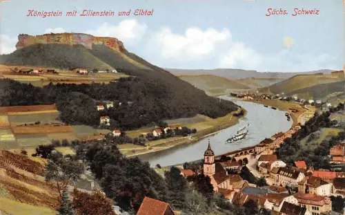 Königstein (Sachsen) Panorama feldpgl1918 190.988