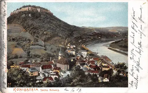 Königstein (Sachsen) Panorama gl1904 190.987
