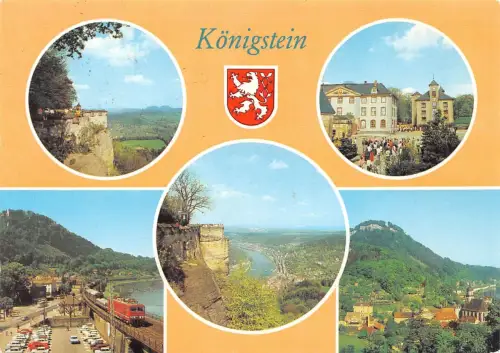 Königstein (Sachsen) Mehrbildkarte und Reglement gl1992 191.009