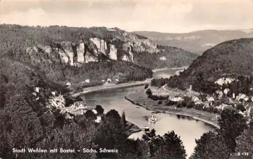 Wehlen Sächs.Schweiz mit Bastei gl1962 191.019