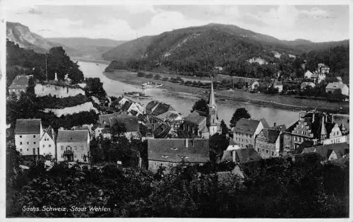 Wehlen Sächs.Schweiz Panorama gl1936 191.022