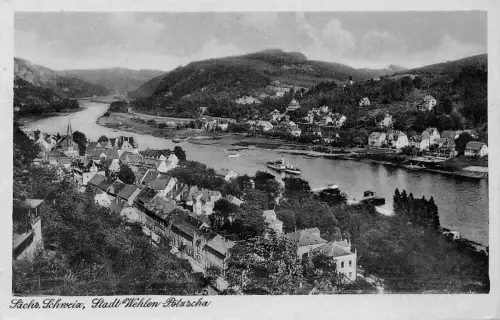 Wehlen Sächs.Schweiz Panorama gl1957 191.040