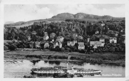 Wehlen-Pötzscha Sächs.Schweiz Panorama gl1956 191.041