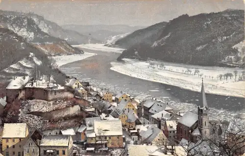 Wehlen Sächs.Schweiz Panorama im Winter gl1919 191.027