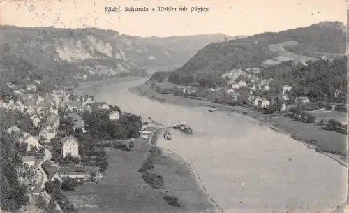Wehlen Sächs.Schweiz Panorama gl1924 191.042