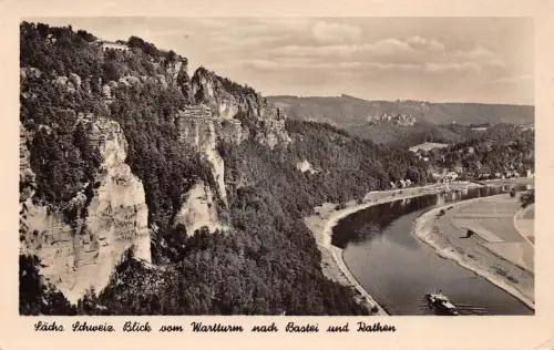 Sächs. Schweiz Blick vom Wartturm gl1955 191.055