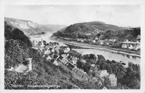 Wehlen Sächs.Schweiz Panorama gl1947 191.023