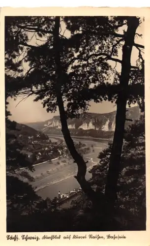 Sächs. Schweiz Durchblick auf Rathen feldpgl1941 191.056