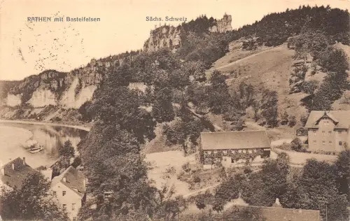 Rathen (Sächsische Schweiz) mit Basteifelsen gl1922 191.068