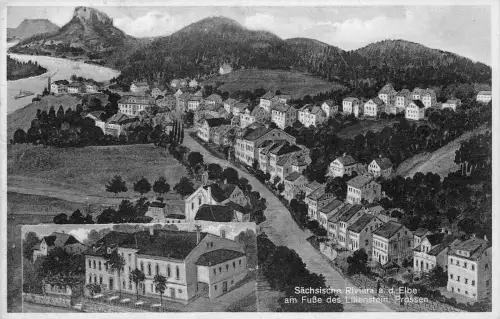 Prossen Gasthof Prossen Künstlerkarte ngl 191.139