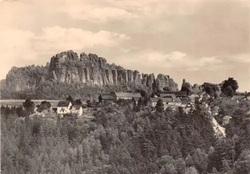 Bad Schandau-Ostrau mit den Schrammsteinen gl1964 191.233