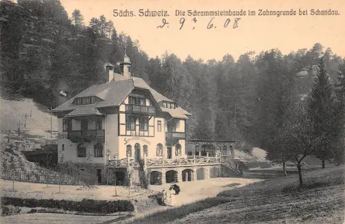 Sächs. Schweiz Die Schrammsteinbaude gl1908 191.287