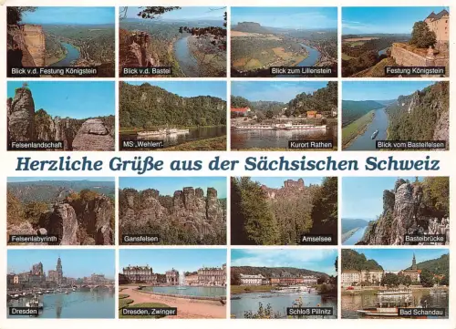 Sächs. Schweiz Mehrbildkarte gl1992 191.353