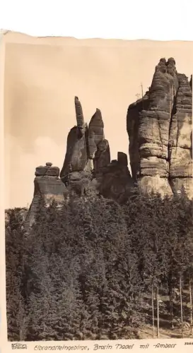 Sächs. Schweiz Elbsandsteingebirge Brosinnadel mit Amboss ngl 191.392