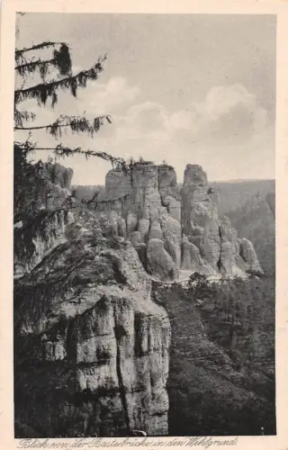 Sächs. Schweiz Blick von der Basteibrücke gl1916 191.397