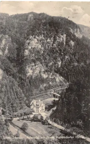 Sächs. Schweiz Polenztal mit Hotel Waltersdorfer Mühle gl1960 191.428