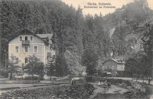 Sächs. Schweiz Polenztal Restaurant gl1911 191.443