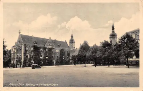 Riesa a.d. Elbe Rathaus mit Klosterkirche feldpgl 191.503